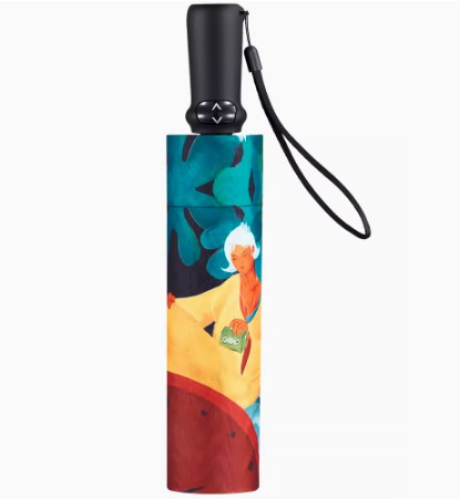 手繪油彩復(fù)古折疊傘自動(dòng)開遮陽(yáng)傘