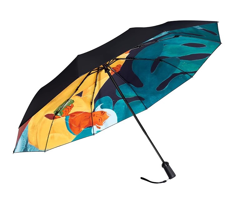 手繪油彩復(fù)古折疊傘自動(dòng)開遮陽(yáng)傘