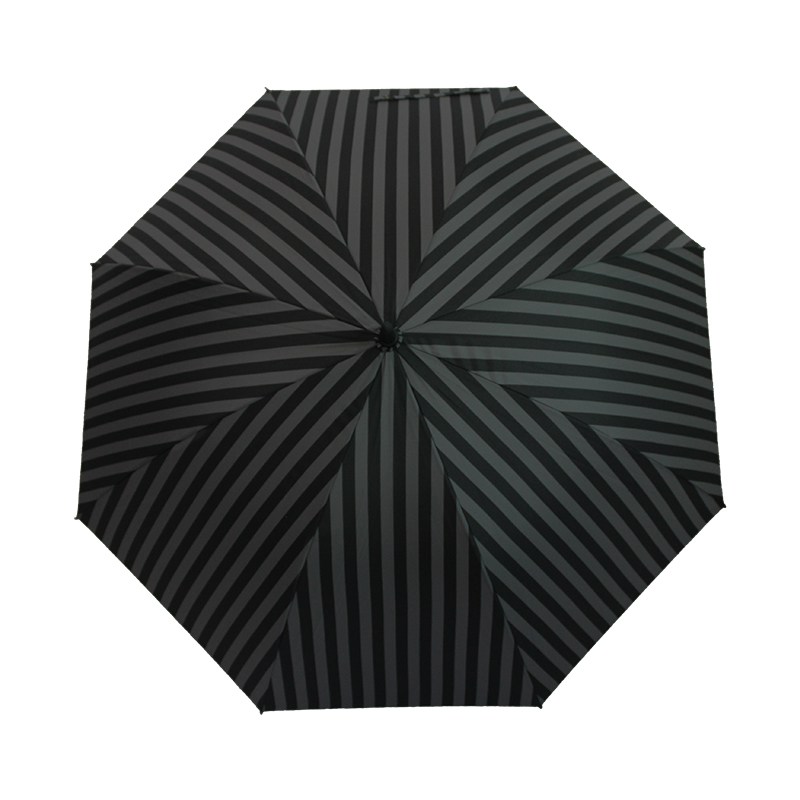 英倫風(fēng)黑灰條紋長(zhǎng)柄傘